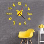3 pezzi acrilico orologio da parete 3D fai da te soggiorno camera da letto parete sfondo decorazione (oro)