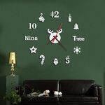 Orologio da parete 3D in acrilico Decorazione fai da te del fondo della parete della camera da letto del soggiorno (Argento)