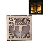 Ornamenti tridimensionali delle luci della casa stregata della zucca di Halloween della strega di Halloween (JM01497)