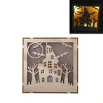 Ornamenti tridimensionali delle luci della casa stregata della zucca di Halloween della strega di Halloween (JM01498)
