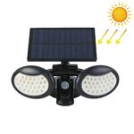 56 LED Illuminazione domestica Cortile integrato Impermeabile Doppia testa Girevole Luce solare da parete Lampione stradale