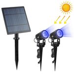 6W One for Two Faretto solare da esterno IP65 Lampada da prato a induzione con controllo della luce impermeabile, flusso luminoso: 300-400lm (luce blu)