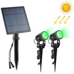 6W One for Two Faretto solare da esterno IP65 Lampada da prato a induzione con controllo della luce impermeabile, Flusso luminoso: 300-400lm (luce verde)
