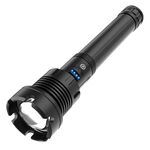 Torcia a LED P90 + COB impermeabile con ricarica micro USB lunga stile esterno, supporto display alimentazione e messa a fuoco telescopica e regolazione della luminosità a 7 livelli