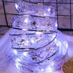 4m 40 LED Decorazione regalo Nastro di luce Stringa LED Filo di rame Nastro Albero di Natale Top Bowknot Light (luce bianca)