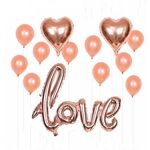 2 pz Love Amore Foil Foil Balloon Decorazione Set da sposa Wedding Wedding Sedue Layout Balloons, Stile: Amore + 2 Forma del cuore + 10 Latex