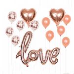 1 set LOVE Set di decorazioni per palloncini in foglio di alluminio Matrimonio Matrimonio Palloncini per layout della sede del matrimonio, Stile: LOVE + 2 a forma di cuore + 5 paillettes 5 in lattice