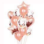 2 pezzi 18 pollici di perle di alluminio perla paillettes set decorazione della festa decorazione festiva (oro rosa)
