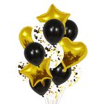 2 PCS 18 pollici in alluminio perla paillettes Set di palloncini decorazione festa decorazione vacanze (nero + oro)