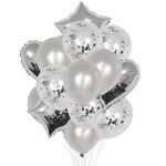 2 PCS 18 pollici in alluminio perla paillettes Set di palloncini decorazione della festa decorazione festiva (argento)
