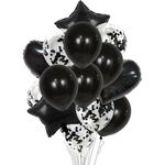 1 set di palloncini in alluminio con paillettes perlate da 18 pollici, decorazione per feste, decorazioni natalizie (nero)