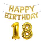 Decorazione di compleanno in alluminio foglio palloncino da 40 pollici grande numero di alluminio foglio decorazione palloncino set, stile: 18 (Golden)