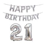 Decorazione di compleanno Decorazione in alluminio Palloncino in Pallone da 40 pollici Grande numero di alluminio Palloncino Balloon Set, Stile: 21 (Argento)