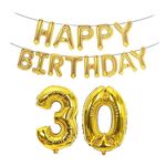 Decorazione di compleanno in alluminio palloncino palloncino da 40 pollici grande numero di alluminio foglio aerostato decorazione set, stile: 30 (Golden)