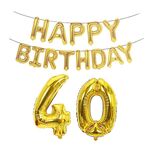 Decorazione di compleanno in alluminio palloncino palloncino da 40 pollici grande numero di alluminio foglio decorazione palloncino set, stile: 40 (dorato)