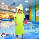 Asciugamano da bagno indossabile per bambini allungabile in cotone da casa 70 cm (coccodrillo verde DP19S-5)