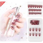 5 set Indossare Nail Art Balletto di Natale Unghie finte Prodotto finito Chiodo rimovibile (F741-30)