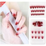 5 Set Indossare Nail Art Balletto di Natale Unghie finte Prodotto finito Chiodo rimovibile (F741-34)