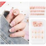 5 Set Indossare Nail Art Balletto di Natale Unghie finte Prodotto finito Unghie rimovibili da indossare (F741-9)