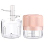 Tagliaverdure per uso domestico USB elettrico Schiaccia aglio Mini macchina da cucina Macchina per integratori alimentari per bambini, Stile: 100 ml + 250 ml (rosa)