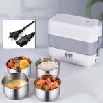 Il contenitore per il pranzo con riscaldamento elettrico e conservazione del calore può essere collegato al fornello di riso per chi lavora in ufficio, specifiche: spina americana, stile: quattro cistifellea