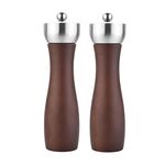2 pezzi macinapepe manuale in acciaio inossidabile 304 in faggio smerigliatrice con anima in ceramica, specifica: 8 pollici (scatola dei colori)