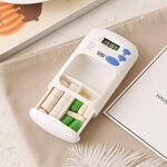 TF-264 Scatola portapillole portatile Mini Smart Timing Promemoria Scatola portapillole in plastica, dimensioni: 9x5x2,5 cm (bianco)