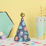 20 pezzi simpatici bambini abbronzanti cappelli di compleanno decorazione di torte cappelli da festa berretto da ballo dorato 2 mostro