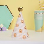 20 pezzi simpatici bambini abbronzanti cappelli di compleanno decorazione di torte cappelli da festa berretto da ballo dorato 5 tigre