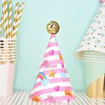 20 pezzi simpatici bambini abbronzanti cappelli di compleanno decorazioni per torte cappelli da festa principessa corona