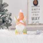 2 pezzi Natale Pasqua Decorazione bambola senza volto Desktop Cartoon Decorazione bambola coniglio Decorazione festiva (cappuccio arancione)