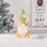 2 PCS Natale Pasqua Decorazione bambola senza volto Desktop Cartoon Decorazione bambola coniglio Decorazione festiva (cappuccio verde)
