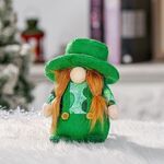2 pezzi Christmas St.Patricks Day Bambola senza volto Decorazione per feste Puntelli Ornamento per bambola (Trecce)