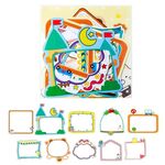 3 Confezioni Adesivi per cornici per foto fai-da-te Crescita del bambino Manuale per materiali decorativi Adesivi per manuali (Cartone animato Una sezione)