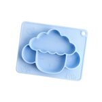 M010094 Piatto piano in silicone per bambini Ciotola per mangiare anti-caduta grigliata Ciotola per ventosa antiscivolo per alimenti complementari per bambini