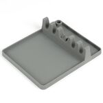 2 in 1 cucina cucchiaio in silicone supporto ripiano medio (grigio)