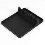 2 in 1 cucina cucchiaio in silicone supporto ripiano medio (nero)