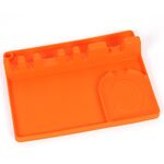 2 in 1 cucchiaio da cucina in silicone cucchiaio ripiano grande (arancione)