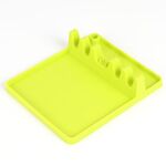 2 in 1 cucina cucchiaio in silicone supporto ripiano medio (verde)