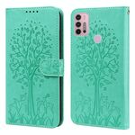 Per Motorola Moto G30 / G20 / G10 Tree & Deer Pattern Stampa stampata orizzontale flip custodia in pelle flip (verde)