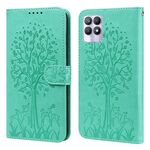 Per RealMe 8i Tree & Deer Pattern Stampa pressata stampa orizzontale flip custodia in pelle flip (verde)