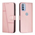 Per Motorola Moto G31 / G41 cuciture in polpaccio texture in pelle custodia in pelle (rosa)