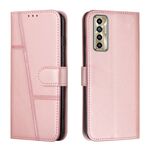 Per Tecno Camon 17p cuciture in polpaccio texture in pelle custodia in pelle (rosa)