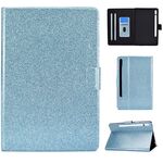 Per Samsung Galaxy Tab S8 / S7 Vernice Scintillio in polvere Smart Leather Tablet Case (blu)
