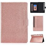 Per Samsung Galaxy Tab S8 / S7 Vernice Scintillio in polvere Smart Leather Case Tablet (oro rosa)