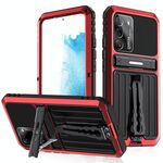 Per Samsung Galaxy S22 5G Custodia per telefono impermeabile a tripla prova Armor Life con supporto (rosso)