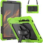 Per Samsung Galaxy Tab S8 + 12,4 pollici SM-X800 Silicone + Custodia per tablet PC (giallo verde + nero)