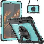 Per Samsung Galaxy Tab S8 + 12,4 pollici SM-X800 Silicone + Case tablet PC (nero + blu chiaro)