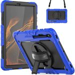 Per Samsung Galaxy Tab S8 + 12,4 pollici SM-X800 SILICONE + PC Tablet Case (blu scuro + nero)