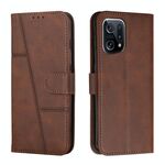 Per OPPO Trova X5 Stitching Calf Texture Fibbia Cassa del telefono in pelle (Brown)